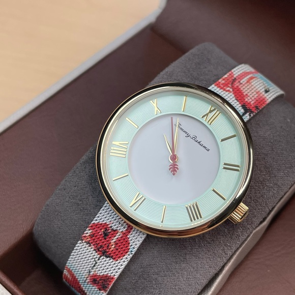 Tommy Bahama Pink Flamingo Mesh Bracelet Watch - Picture 7 of 9